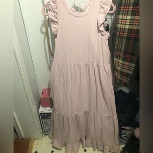 Pink Muslim tiered dress